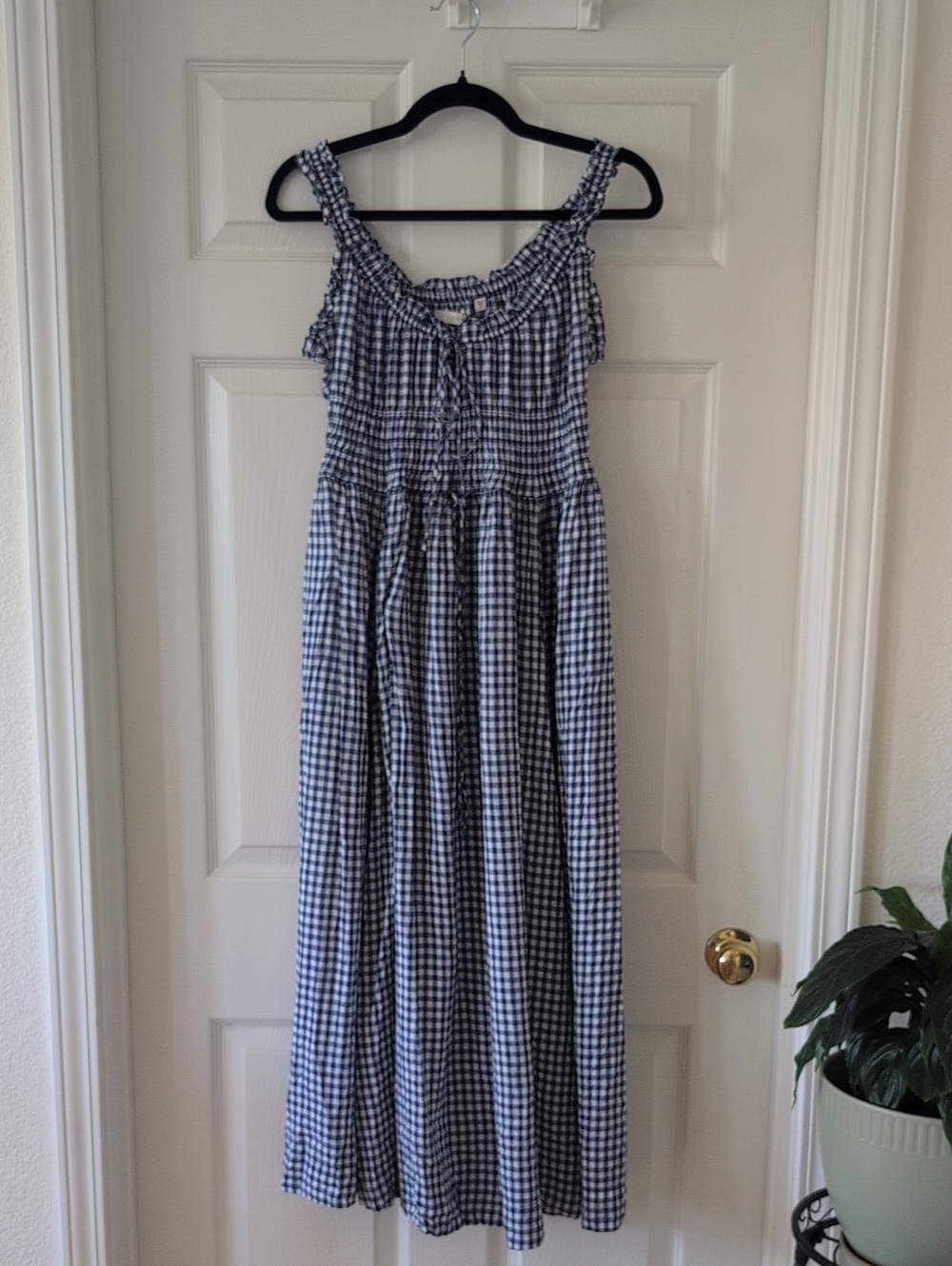 Doen Emmaretta Dress In Blue Gingham Size S - Picture 2 of 4